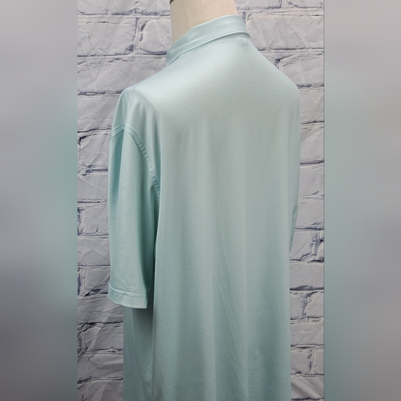 Peter Millar Men's Golf Polo Shirt Summer Comfort Light Green Herringbone sz XL - Picture 13 of 16